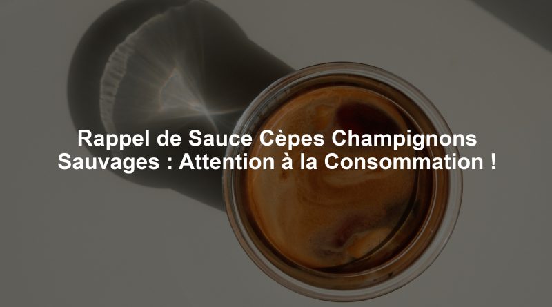 Rappel de Sauce Cèpes Champignons Sauvages : Attention à la Consommation !