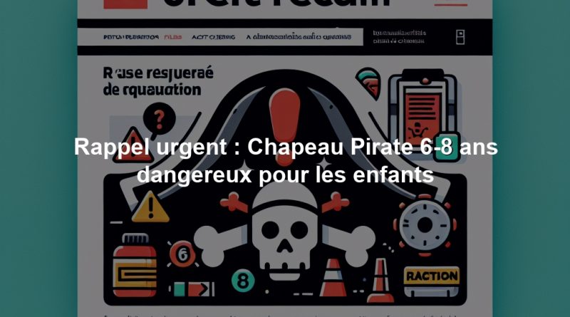 Rappel urgent : Chapeau Pirate 6-8 ans dangereux pour les enfants