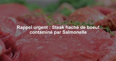 Rappel urgent : Steak haché de boeuf contaminé par Salmonelle