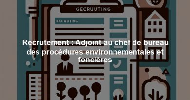 Recrutement : Adjoint au chef de bureau des procédures environnementales et foncières