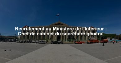 Recrutement au Ministère de l'Intérieur : Chef de cabinet du secrétaire général