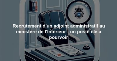 Recrutement d'un adjoint administratif au ministère de l'Intérieur : un poste clé à pourvoir