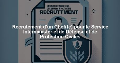 Recrutement d'un Chef(fe) pour le Service Interministériel de Défense et de Protection Civiles