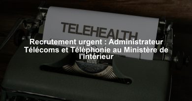 Recrutement urgent : Administrateur Télécoms et Téléphonie au Ministère de l'Intérieur