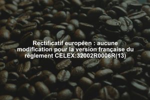 Rectificatif européen : aucune modification pour la version française du règlement CELEX:32002R0006R(13)
