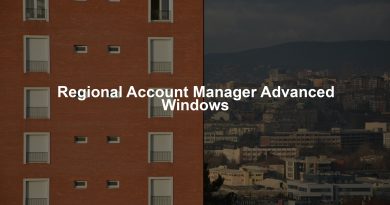 Regional Account Manager Advanced Windows