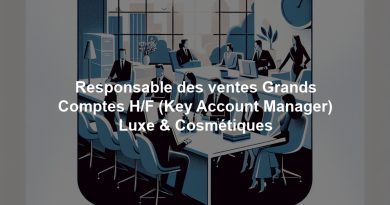 Responsable des ventes Grands Comptes H/F (Key Account Manager) Luxe & Cosmétiques