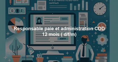 Responsable paie et administration CDD 12 mois ( d/f/m)