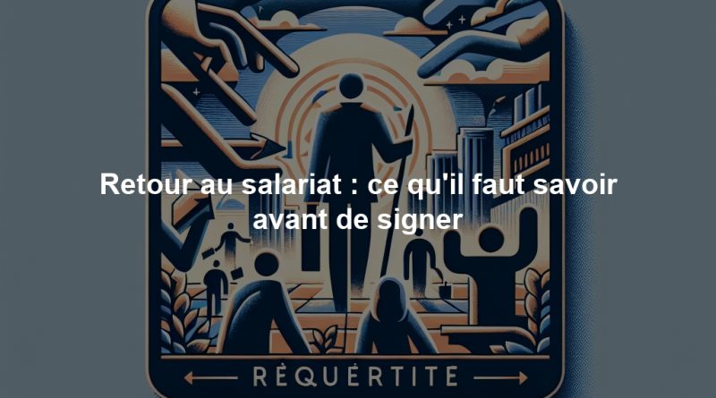 Retour au salariat : ce qu'il faut savoir avant de signer