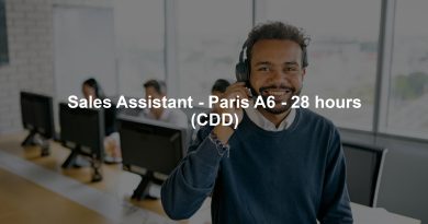 Sales Assistant - Paris A6 - 28 hours (CDD)