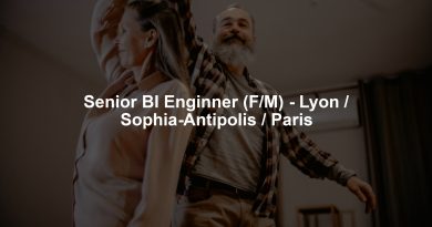 Senior BI Enginner (F/M) - Lyon / Sophia-Antipolis / Paris