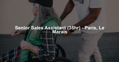 Senior Sales Assistant (35hr) - Paris, Le Marais