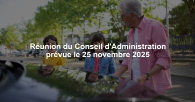 Réunion du Conseil d'Administration prévue le 25 novembre 2025