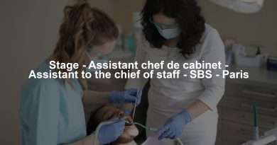 Stage - Assistant chef de cabinet - Assistant to the chief of staff - SBS - Paris