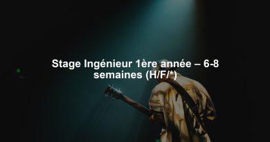 Stage Ingénieur 1ère année – 6-8 semaines (H/F/*)