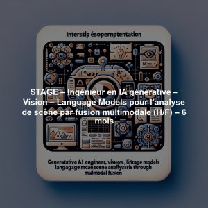 STAGE – Ingénieur en IA générative – Vision – Language Models pour l’analyse de scène par fusion multimodale (H/F) – 6 mois