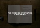 TECHNICIEN DE MAINTENANCE ITINERANT H/F