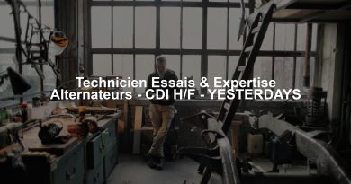 Technicien Essais & Expertise Alternateurs – CDI H/F – YESTERDAYS Technicien Essais & Expertise Alternateurs - CDI H/F - YESTERDAYS