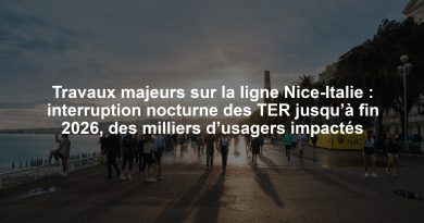 Travaux majeurs sur la ligne Nice-Italie : interruption nocturne des TER jusqu’à fin 2026, des milliers d’usagers impactés