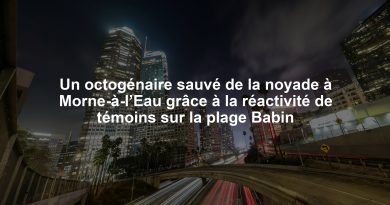 Un octogénaire sauvé de la noyade à Morne-à-l’Eau grâce à la réactivité de témoins sur la plage Babin