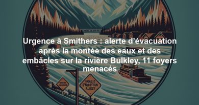 Urgence à Smithers : alerte d’évacuation après la montée des eaux et des embâcles sur la rivière Bulkley, 11 foyers menacés