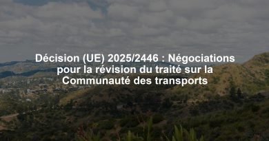 Décision (UE) 2025/2446 : Négociations pour la révision du traité sur la Communauté des transports