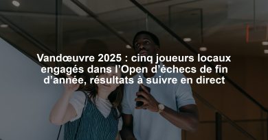 Vandœuvre 2025 : cinq joueurs locaux engagés dans l’Open d’échecs de fin d’année, résultats à suivre en direct