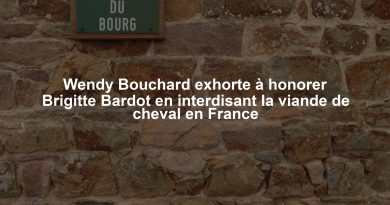 Wendy Bouchard exhorte à honorer Brigitte Bardot en interdisant la viande de cheval en France