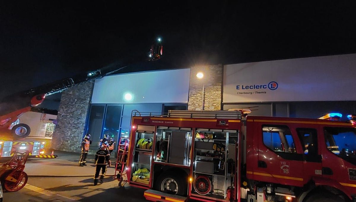 Incendie au nouveau magasin E.Leclerc à Cherbourg-en-Cotentin : une trentaine de personnes évacuées