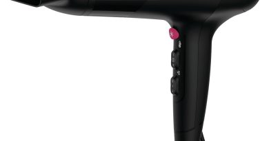 Calor Studio Dry Sèche-cheveux, Technologie Effiwatts pour une consommation d&rsquo;énergie réduite, 6 réglages de vitesse/température, Concentrateur, Touche air frais, Grille arrière amovible CV5803C0 – Le détail qui change tout au quotidien