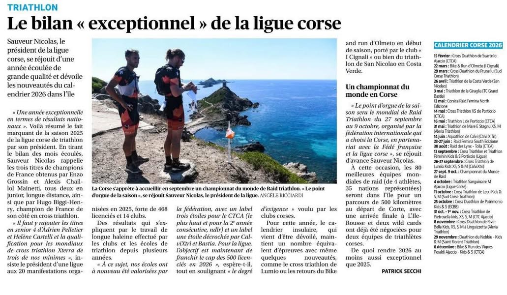 Ligue Corse de Triathlon : actualités, événements et compétitions sur l’île
