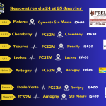 Planning des rencontres du week-end