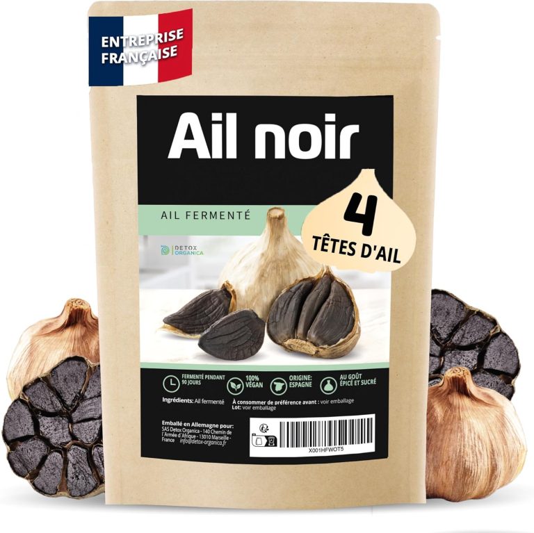 DETOX ORGANICA Ail Noir – 4 Têtes d&rsquo;ail fermenté – Gousses entières – Fermentation de 90 jours – Qualité Supérieure – 100% Naturel – Ail Noir frais, Goût épicé-doux et polyvalent – Pourquoi ce produit mérite votre attention