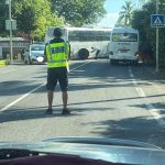 Une des roues du bus a eu un problème la semaine dernière et ne pouvait plus rouler