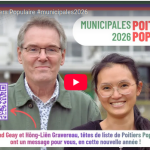 [vidéo] Bertrand Geay et Hông-Liên Gravereau, têtes de liste de « Poitiers Populaire », ont un message pour vous, en cette nouvelle année !