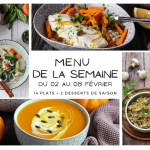 Menu de la semaine du 02 au 08 février chez Amandine Cooking