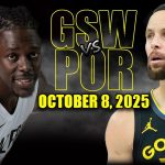 Résumé du match : Warriors vs Trail Blazers - 8 octobre 2025