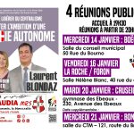 4 réunions publiques dans le cadre des élections législatives - Sabaudia - MRS