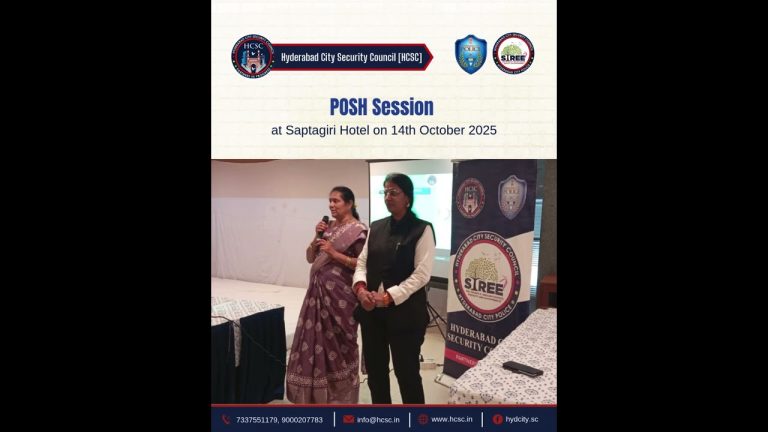 Session de sensibilisation PoSH au Saptagiri Hotel, Hyderabad