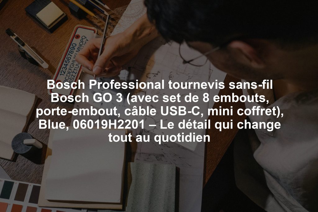 Bosch Professional tournevis sans-fil Bosch GO 3 (avec set de 8 embouts, porte-embout, câble USB-C, mini coffret), Blue, 06019H2201 – Le détail qui change tout au quotidien