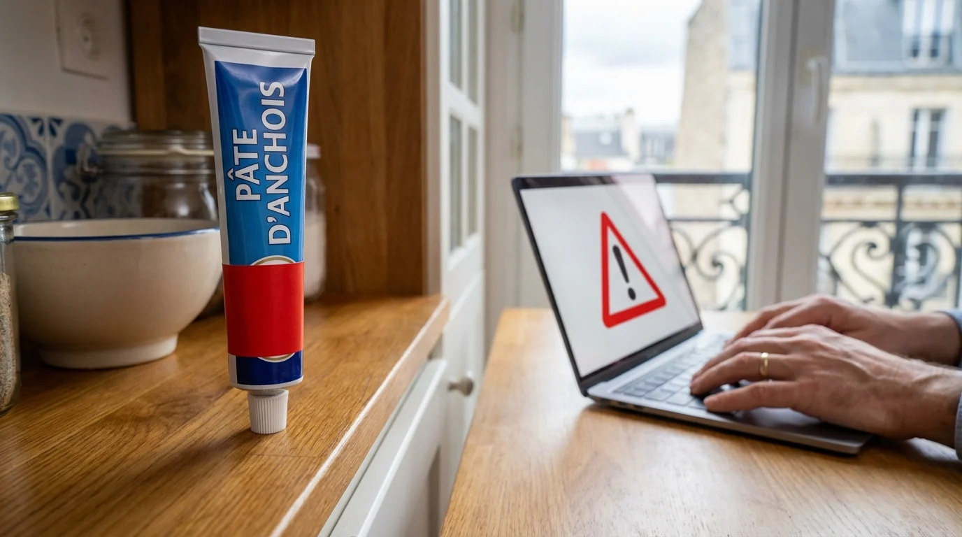 Rappel d'un tube de pâte d’anchois en France : risque de symptômes violents identifié.