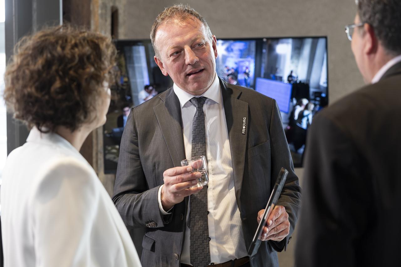 Didier Castella, ici lors des élections fédérales du Conseil national et du Conseil des États, le dimanche 22 octobre 2023 à Fribourg. [KEYSTONE - CYRIL ZINGARO]