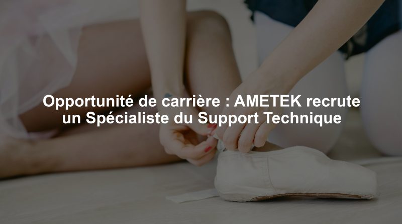 Opportunité de carrière : AMETEK recrute un Spécialiste du Support Technique