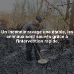 Un incendie ravage une étable, les animaux sont sauvés grâce à l'intervention rapide.