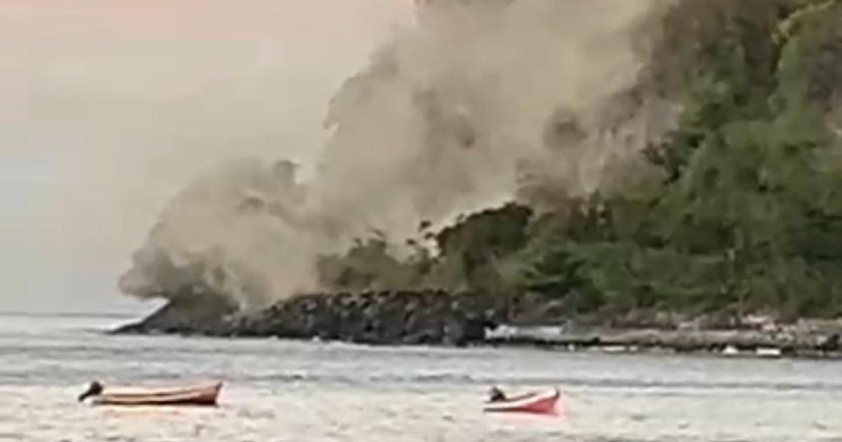 Effondrement au Prêcheur suite à un séisme de magnitude 5,7 en Martinique