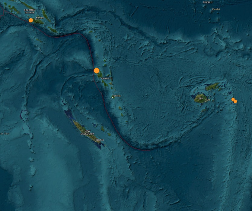 Séisme de magnitude 6,4 enregistré au large du Vanuatu