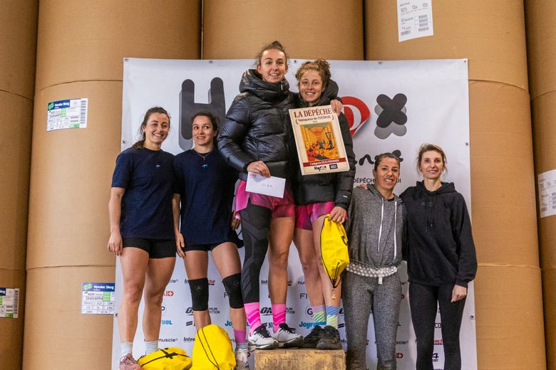 Le podium des duos femmes.