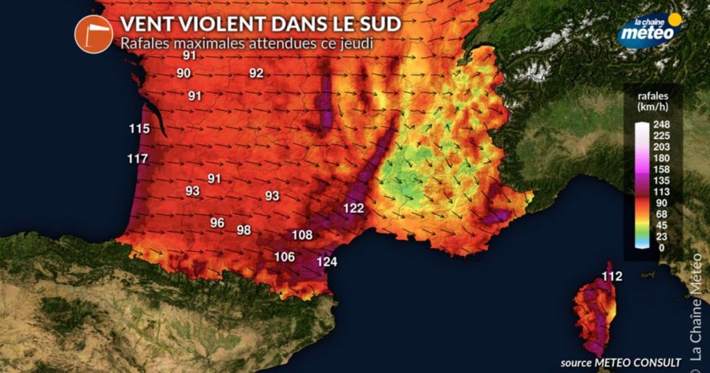 Fort coup de vent : des rafales dépassant 100 km/h attendues dans le sud cette semaine