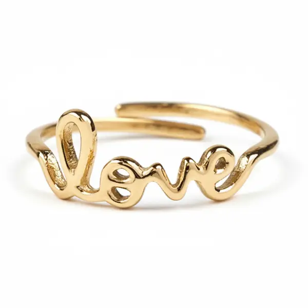 Cassette Barcelona – Bague ajustable en acier inoxydable Love