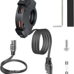 URAQT Chargeur USB Moto, 30W PD Type-C et USB-A 18W, 12V-24V Adaptateur de Prise USB Moto étanche IP65 Anti-Eau Anti-Poussière, Chargeur Rapide QC pour Motos/VTT/Camping-Car/Caravane/Navire